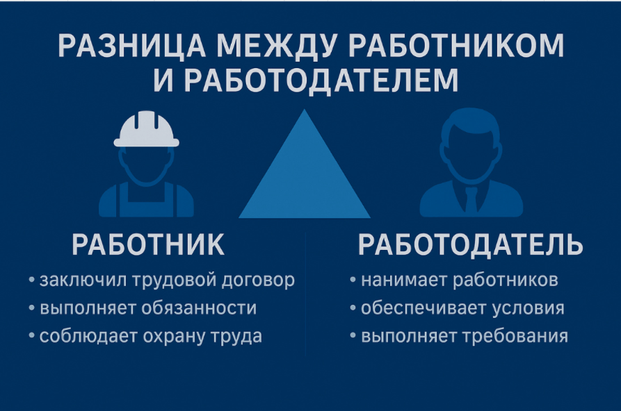 разница между работником и работодателем по охране труда