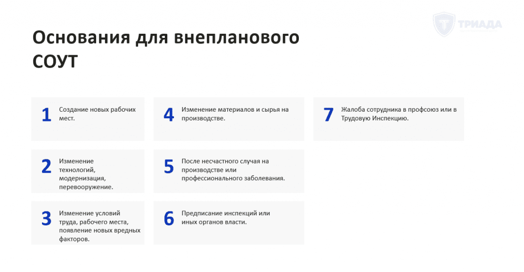 основание для внепланового СОУТ