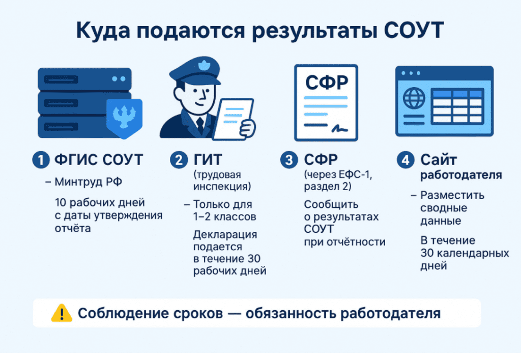 схема - куда подается отчет о СОУТ