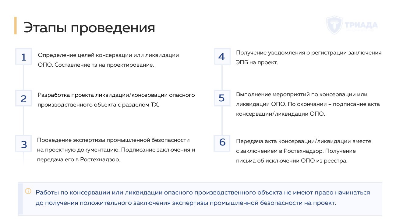 Проект на консервацию опасного производственного объекта