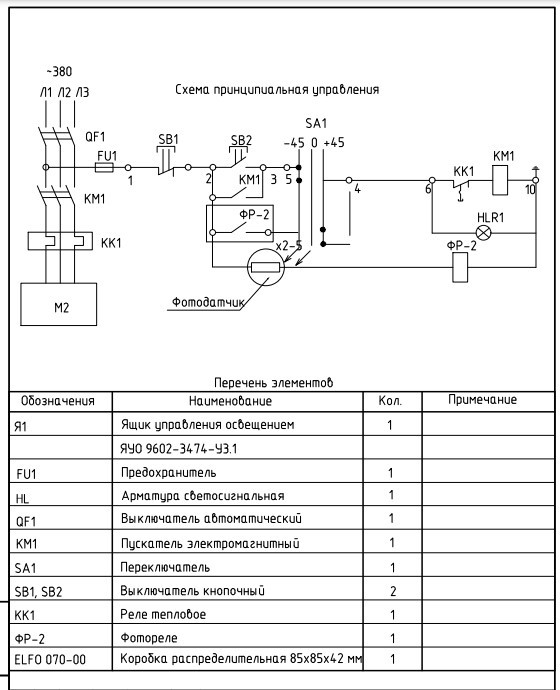 образец схемы управления системой насосов химического цеха