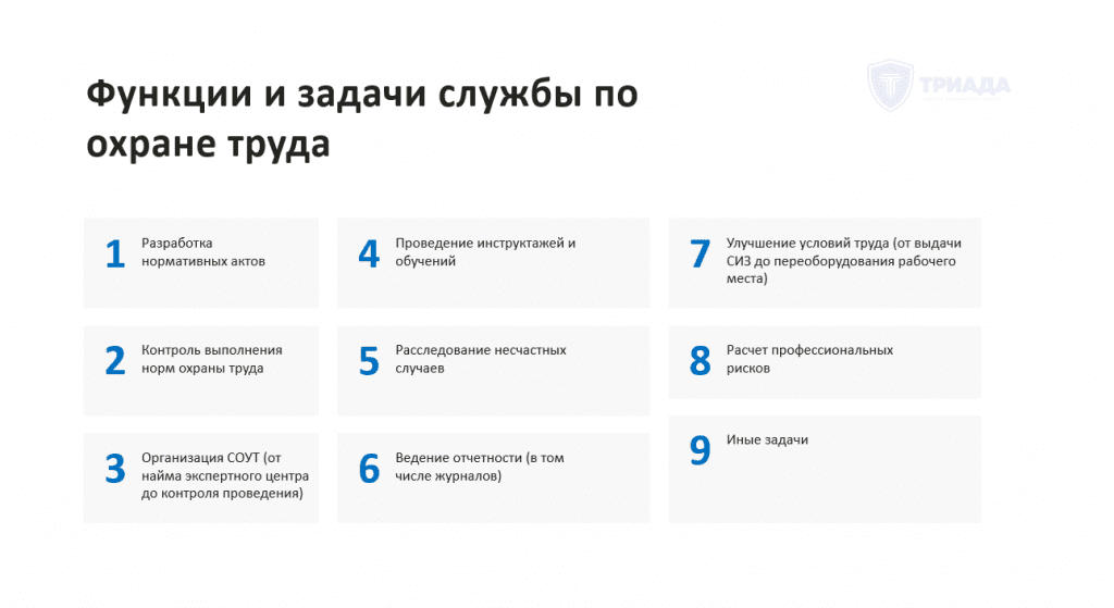 функции службы охраны труда