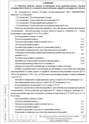 выводы в декларации промышленной безопасности