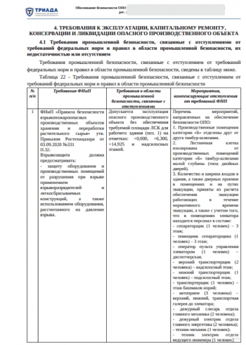 список компенсирующих мероприятий для ОБ