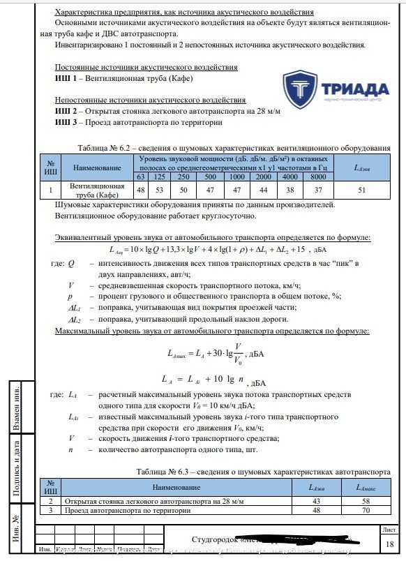 образец оценки акустического воздействия для проекта сзз