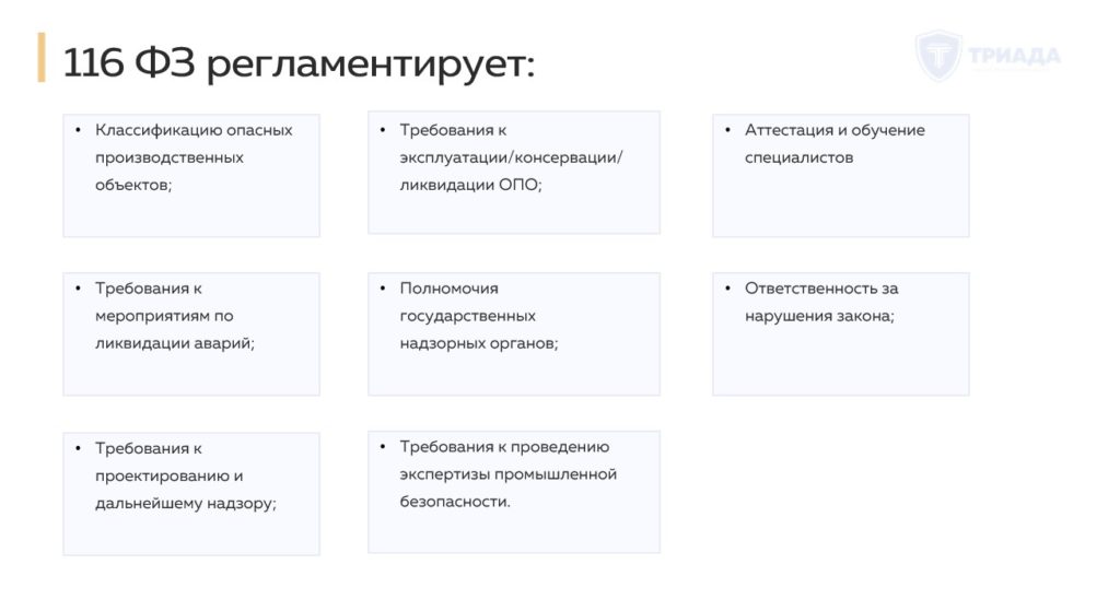 116 ФЗ регламентирует