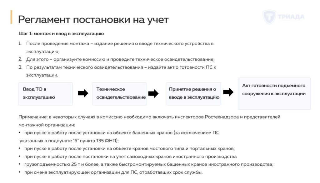 регламент постановки подъемных сооружений на учет (часть 1)