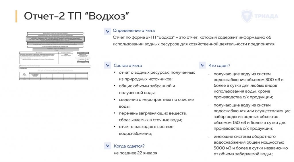 отчет по форме 2-тп водхоз