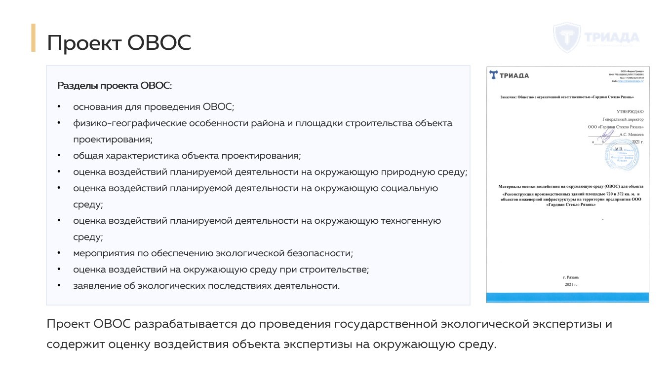 структура проекта ОВОС