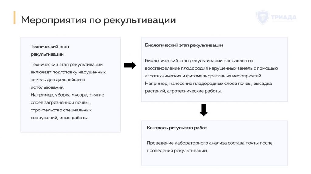 порядок проведения работ по рекультивации земель (схема)