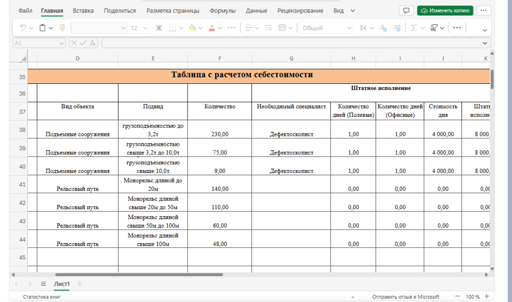 ии агент рассчитывает себестоимость по формулам компании
